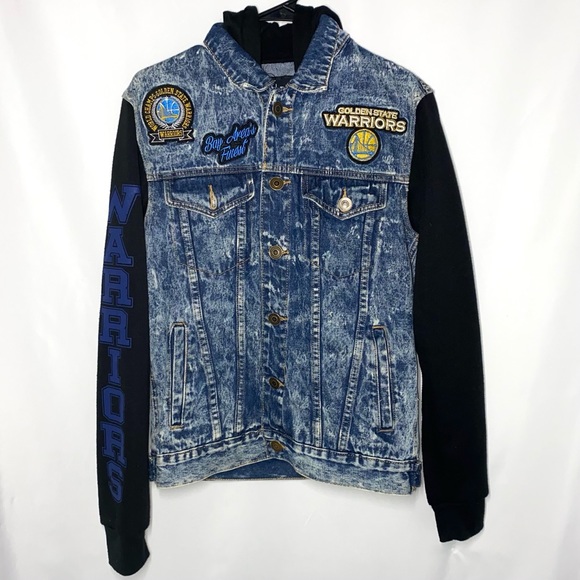 golden state warriors jean jacket